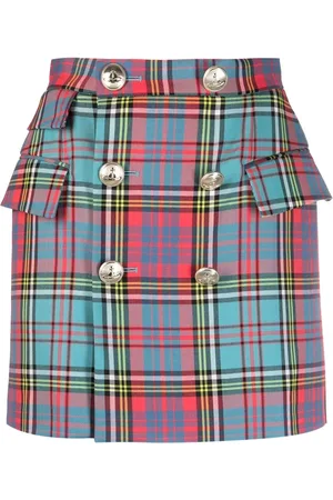 Vivienne Westwood High-waisted check-pattern skirt