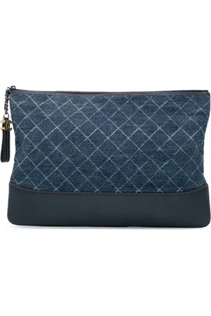 CHANEL 2018 Large Denim Gabrielle O Case clutch bag