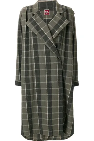 Issey Miyake 1970s oversize check coat