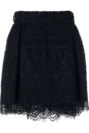 VALENTINO GARAVANI 2000 lace-detailed A-line skirt