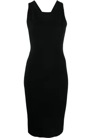 YVES SALOMON Ribbed cross-strap midi dress