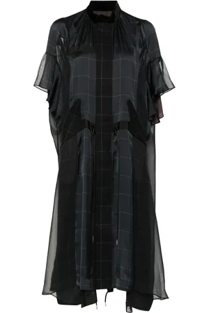 SACAI Windowpane print dress