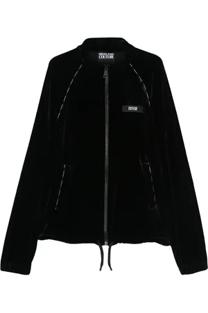 VERSACE Logo-appliqué velour jacket