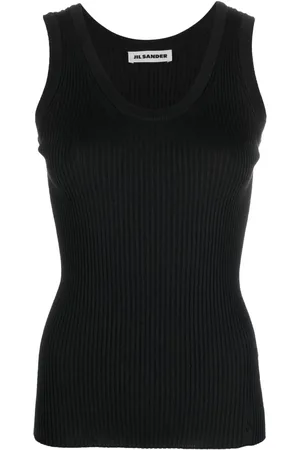Jil Sander Logo-embroidered ribbed top