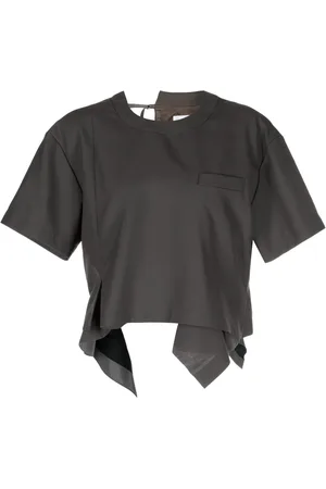 SACAI Draped short-sleeve blouse