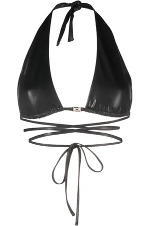 VERSACE Greca-detailed triangle bikini top
