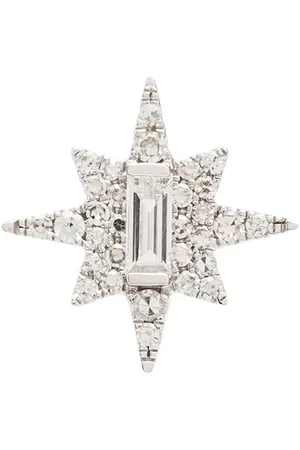 Roxanne First 14kt white gold Becky star diamond stud earring