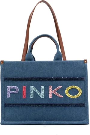 Pinko Logo-sequinned tote bag
