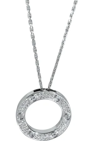 Cartier 18K white gold Love diamond necklace