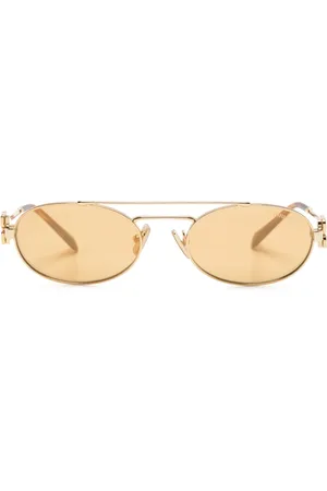 Miu Miu Logo-plaque oval-frame sunglasses