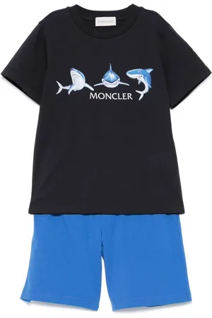Moncler Shark-print short and T-shirt set