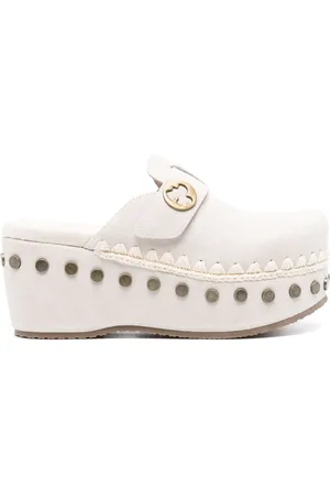 Mou 80mm suede clogs