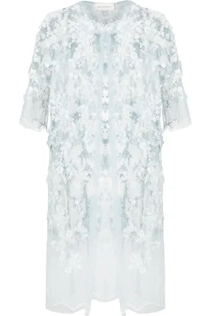 GEMY MAALOUF Floral-lace semi-sheer coat
