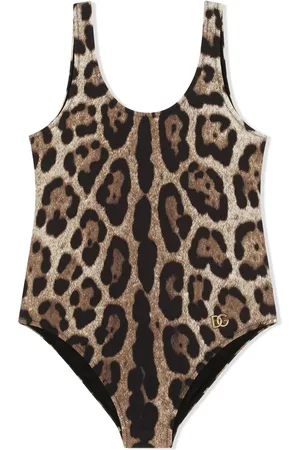 Dolce & Gabbana Leopard-print scoop-neck swimsuit