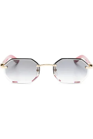 Cartier Logo-plaque geometric-frame sunglasses