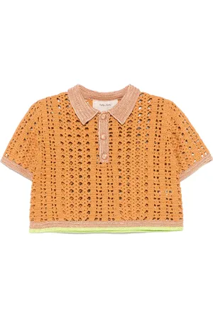 FORTE FORTE Crochet cropped polo shirt