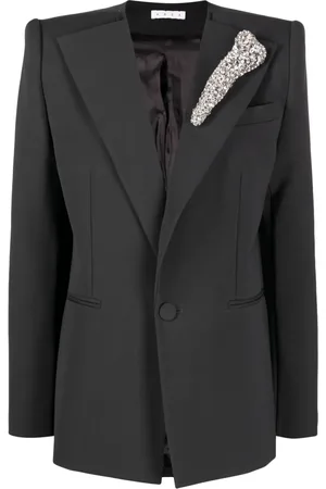 AREA Crystal Bone single-breasted blazer