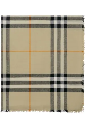 Burberry Raw-cut checked wool scarf
