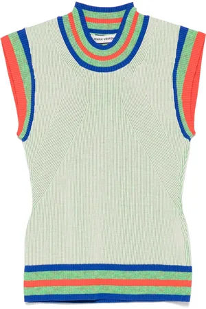 HENRIK VIBSKOV Striped-border vest
