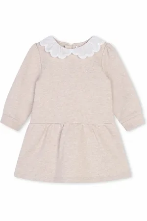 Chloé Contrast-collar organic cotton dress