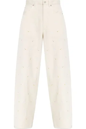 Marni Embroidered wide-leg jeans