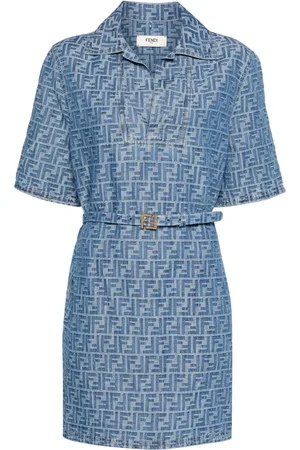 Fendi FF-motif belted mini dress