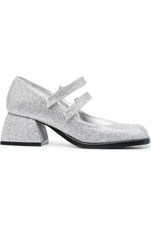 NODALETO Glitter-detail leather sandals
