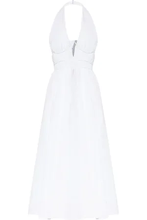 Cult Gaia Corseted-waist midi dress