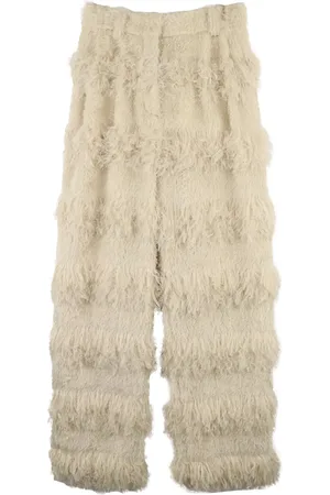 Rokh High-rise wide-leg fringde trousers
