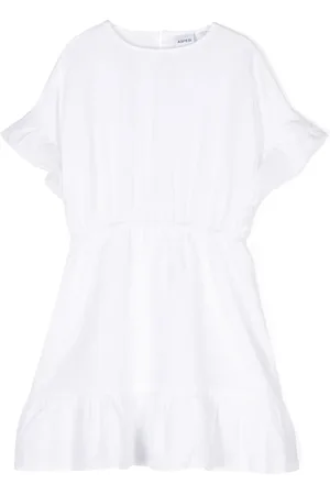 Aspesi Chambray ruffled mini dress