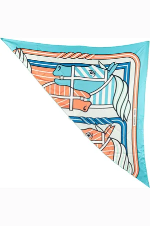 Hermès 20th Century Quadrige Bayadere Giant Triangle Scarf scarves