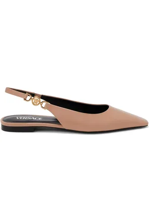 VERSACE Medusa-plaque slingback ballerina shoes