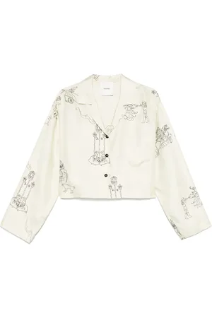 Nanushka Cropped pajama shirt