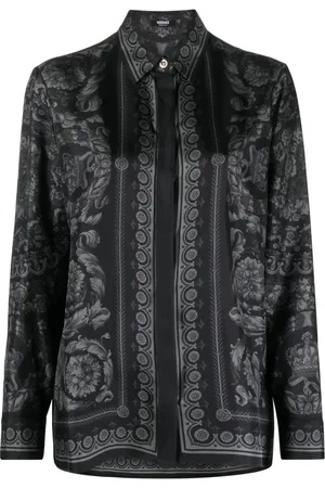 VERSACE Barocco-print silk-twill shirt