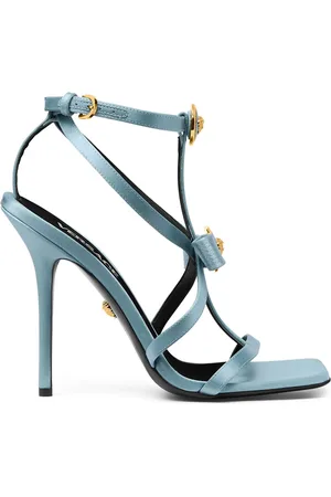 VERSACE Gianni ribbon satin caged sandals