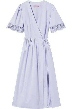 Twin-Set Lace-trimmed wrap dress