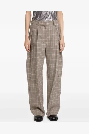 Paco rabanne Checked pleated wide-leg trousers