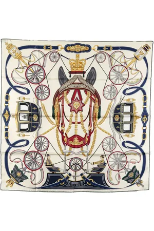 Hermès 2000-2024 Stately Wheels Silk Scarf scarves