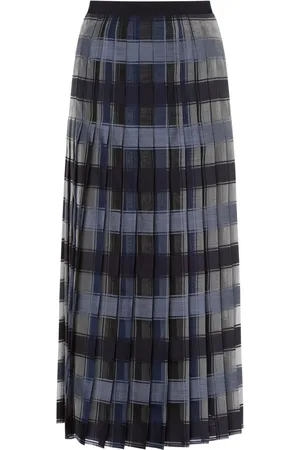 Alberta Ferretti Checked pleated skirt