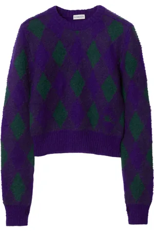 Burberry Argyle-knit wool cropped jumper
