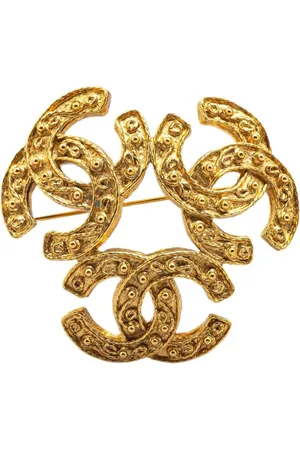 CHANEL 1994 Plated Triple CC Brooch costume brooch