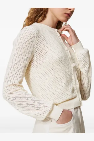Twin-Set Pointelle-knit cardigan