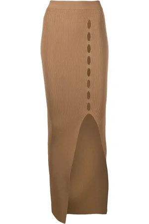 Roberto Cavalli Perforated ribbed-knit skirt