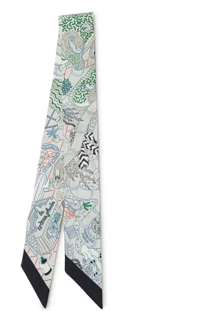Hermès 20th Century Splash Park Silk Twilly Scarf scarves