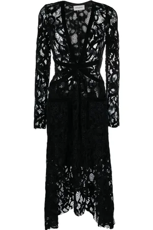 Sonia by Sonia Rykiel Asymmetric velvet-lace midi dress