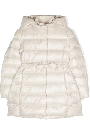 MONNALISA Logo-embroidered belted hooded coat
