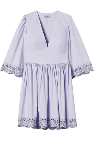Twin-Set Lace-trimmed skater dress