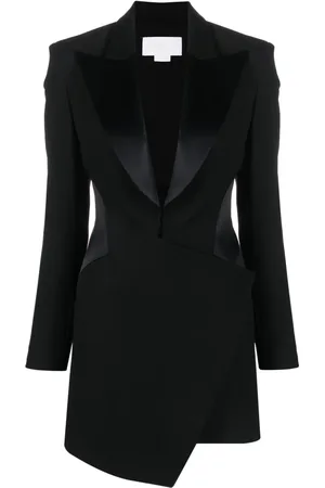 GENNY Satin-trimmed tailored minidress