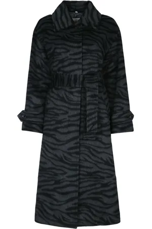 I BLUES Zebra-print belted coat