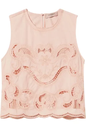 Twin-Set Broderie-anglaise sleeveless top